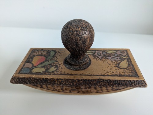 Antique hand carved wood ink - wood,