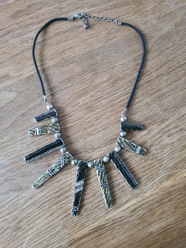 Tibetan style bib necklace - tibetan,