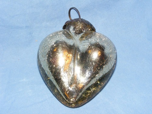 Vintage kugel silver heart - kugel,