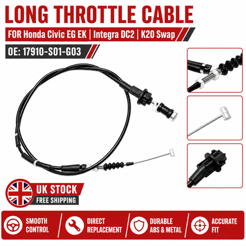 Long throttle cable - throttle, for