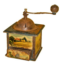 VINTAGE BELGIAN COFFEE MILL / GRINDER . * GOOD CONDITION c 1935