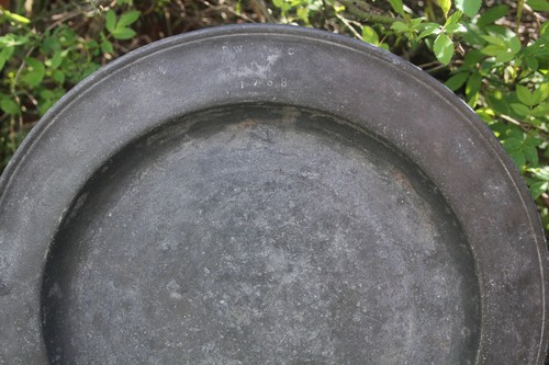 Antique 38cm large pewter - antique,