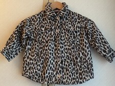 Girls Next Leopard Print Fleece Jacket Coat Top Button up Very Warm 18 Months