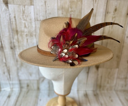 Feather hat pins and brooches - hat,