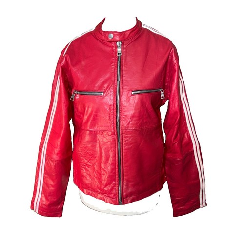 Y2k red biker racing jacket - y2k,