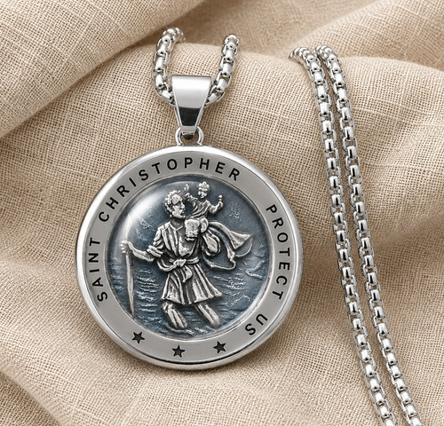 Silver saint christopher - silver, st