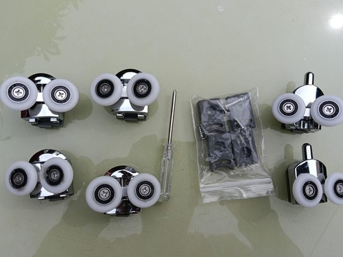Double shower door rollers - door,