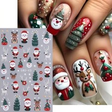 Nail Art Stickers Christmas Tree Snowman Santa Claus Reindeer Snowflakes (SWO43)