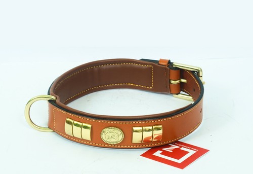 Leather dog collar - with,