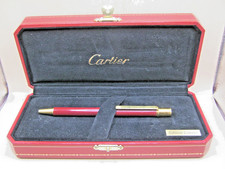 Vintage Cartier Ballpoint Pen Santos De Bordeaux Lacquer With Case Ltd Edition