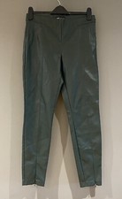 Zara Party Dark Green Faux Leather Slim Trousers Joggers Size M