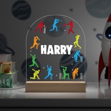 Personalised Cricket Gifts For Boys Men Cricketer LED Light Birthday Christmas