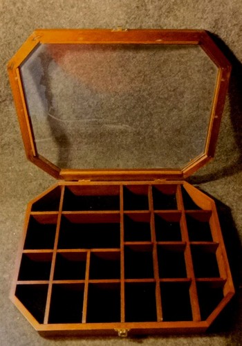 Wood glass curio display - curio,
