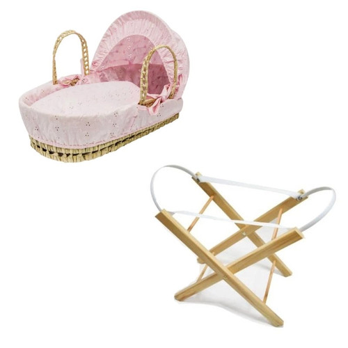 Pink moses basket - pink,