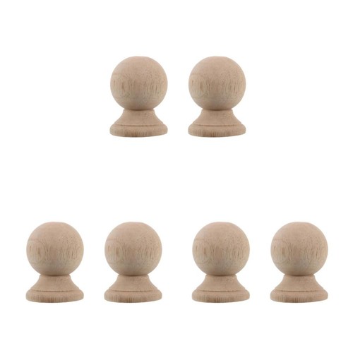 6pcs reusable wooden finials - wooden,