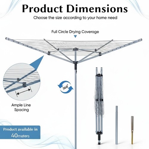 Steel rotary airer - rotary,