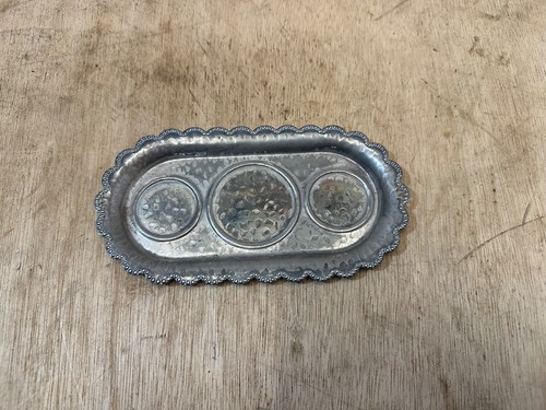 Antique small silver tray - small,