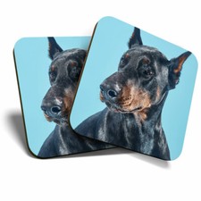 2 x Coasters - Doberman Dog