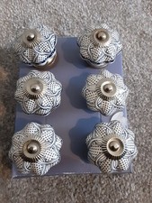 Vintage Style Set 6 X Blue &