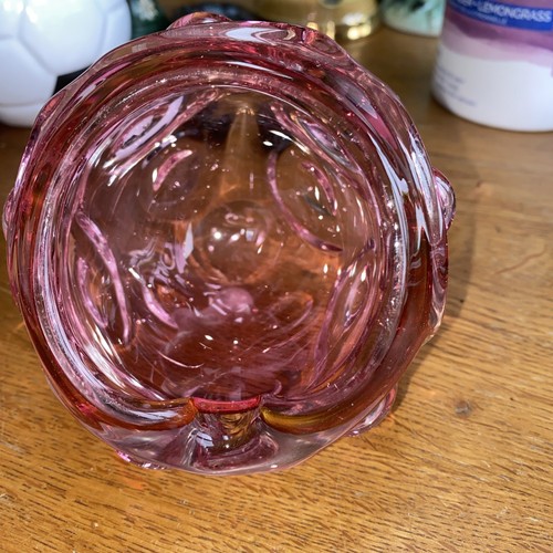 Pink glass ashtray cigar - pink,