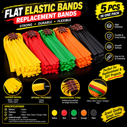 Flat rubber bands slingshot - 5,