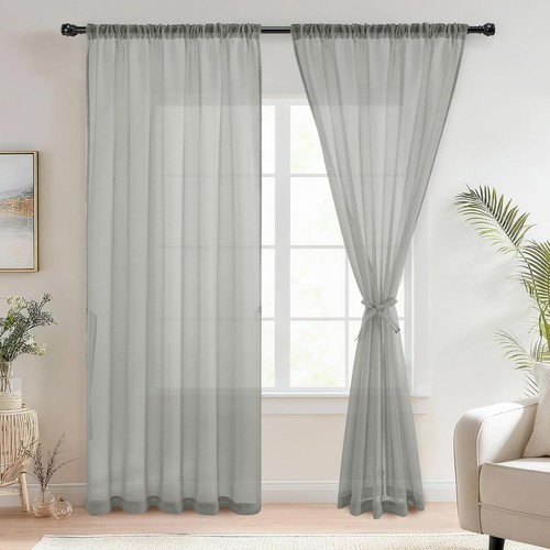 Dwcn grey voile curtains - dwcn,