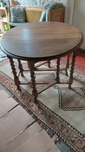 Vintage oak drop leaf - drop-leaf, leg
