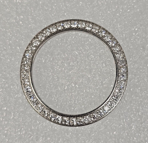 18k white gold custom bezel - custom,