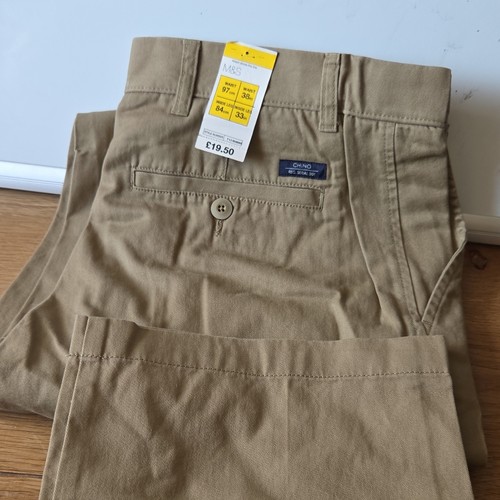 Men beige cotton twill - m&s,