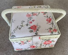 Decorative SEWING BOX c/w detachable storage shelf *Used*