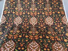 Vintage 1970s Floral heavy Linen Upholstery Fabric Maximalist Per Metre