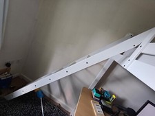 White Wooden IKEA Loft Bed Frame (6ft high, 7ft long, 5 ft wide.)