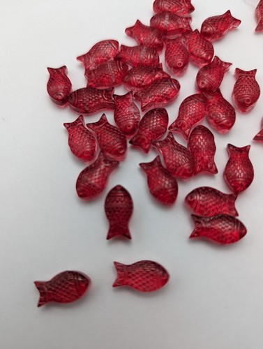 Glass fish shape beads 13 - 10, beads,