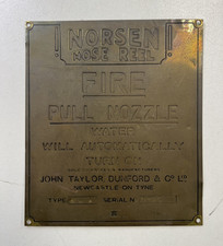 Brass Fire Hose Reel Sign