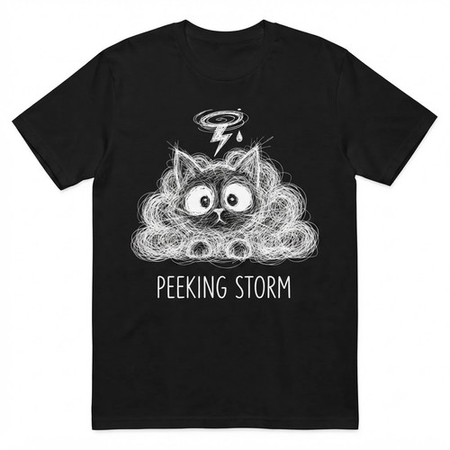 Cute black cat - cloud,