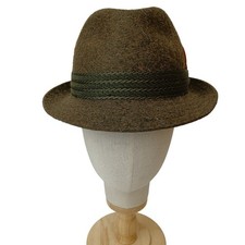 Macqueen London Dulcis Trilby British Make Men's Green Wool Hat Size 7- Preloved