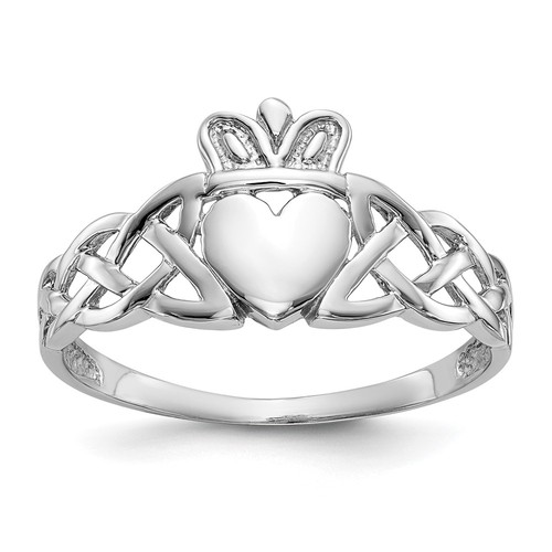 14k white gold claddagh ring - 14k,