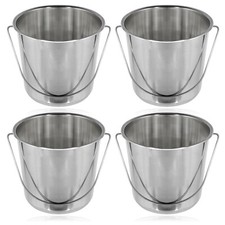 Plant Pot Bucket 12L Stainless Steel Gardening Shrub Flower Planter 12 Litre x 4