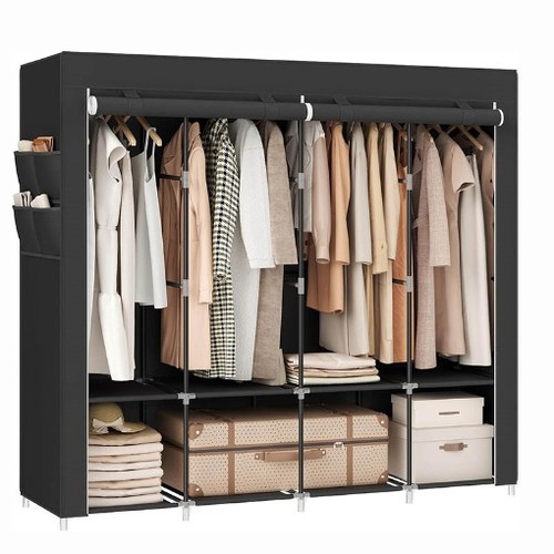 Large fabric canvas wardrobe - fabric,
