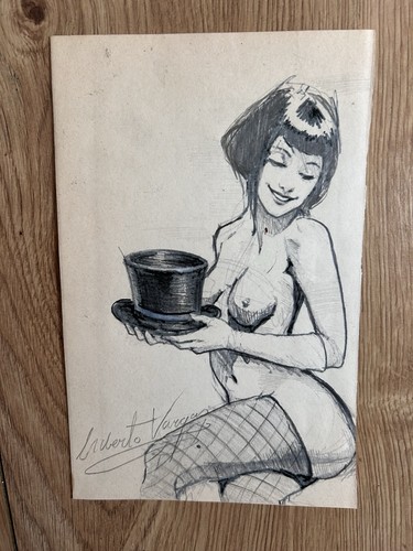 Original vintage pencil pin - original, pin-up