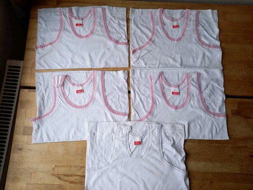 Girls white vests - white, with