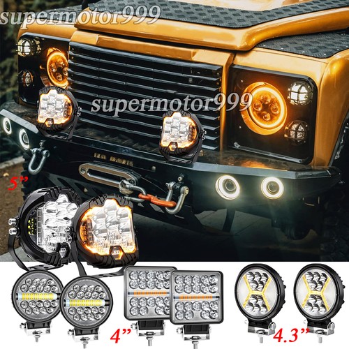 Pair amber drl spot - amber-,