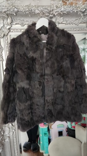Dark grey coney real rabbit - real,