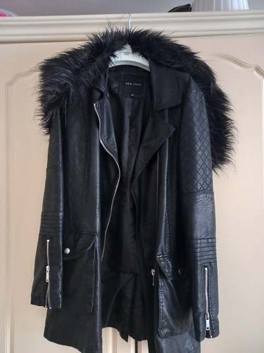 Faux leather coat size - faux,