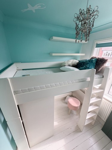 White high sleeper bed with - sleeper,