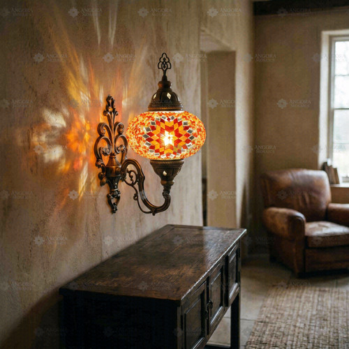 Amber turkish mosaic wall - amber,