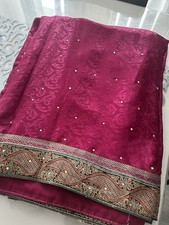 Brand New Magenta Plum Saree