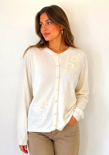 Bonmarche white knit neck - white, v-neck