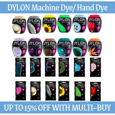 Dylon Machine Dye 350g Pods or Hand Wash Fabric & Clothes Dye 50g Sachets