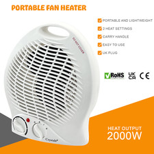 Fan Heater 2KW 2000W Portable Electric Hot Warm Air Upright Overheat Protection